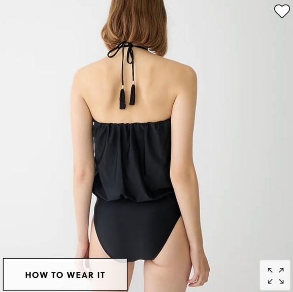 NWT Draped Blouson O Piece swimsuit in Navy size 24 - Picture 3 of 5